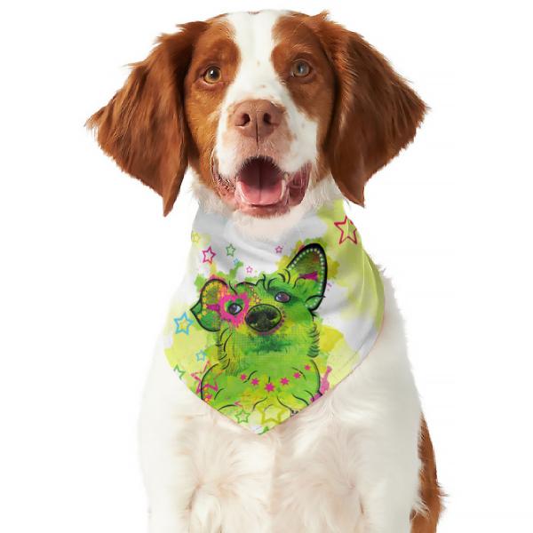 Hunde-Bandana Luna - Popart Hundedesign, 100 % Polyester, 70x30 cm, verstellbar, waschbar